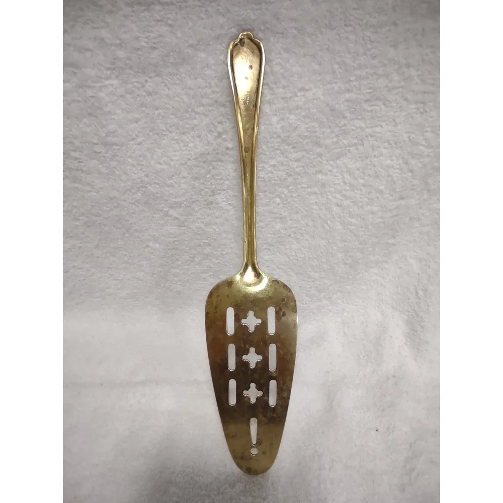 Vintage Gold Tone Pierced Cake Server Spatula‎ Dessert Server Made in Japan